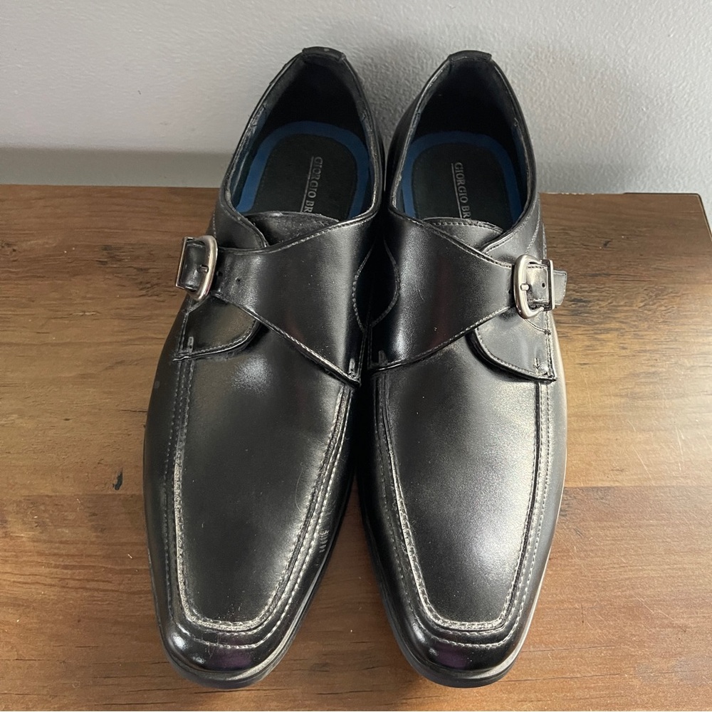 Giorgio Brutini Black Leather Loafers with Buckle size 7.5 M